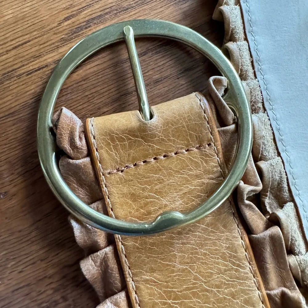 Spirit by Coldwater Creek Leather Ruffle Belt‎